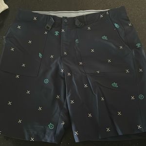 Nike Golf shorts Dri-Fit Men's Size 36 Slim Fit Navy Golf Clubs Print